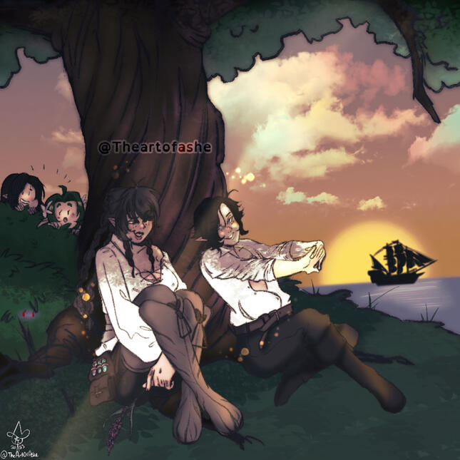 Talking under the trees